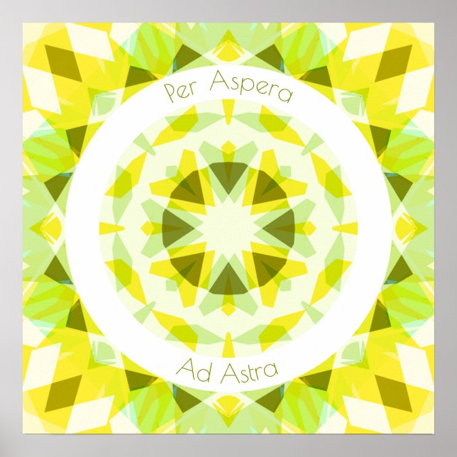 Póster Motivación de estrella astra verde amarillo por as (Frente)