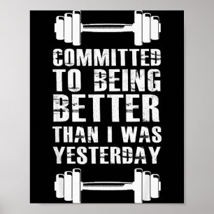 Póster Motivación de Fitness para Hombres Mujeres con Fra