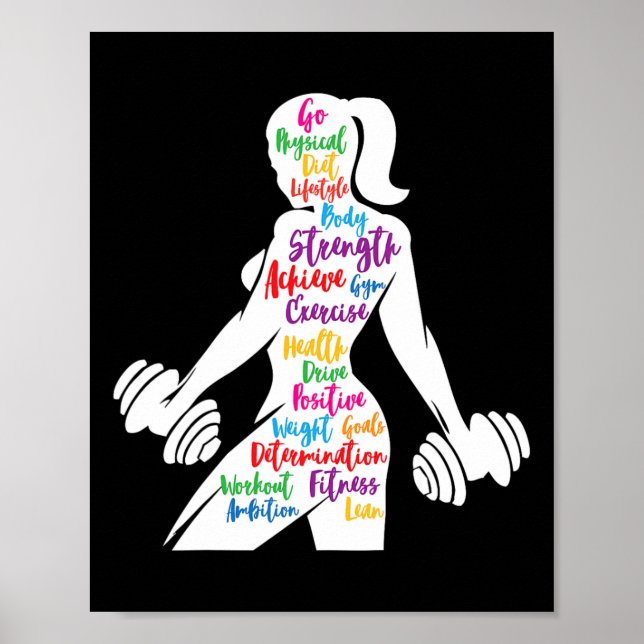 Póster Motivación de gimnasio de las mujeres Curso de fit (Frente)