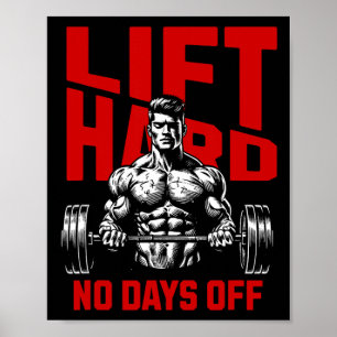 Póster Motivación de gimnasio de levantamiento de pesas d
