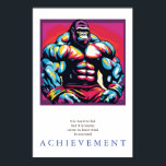 Póster Motivación de Gorila Bodybuilder<br><div class="desc">Imagen y cita motivacional de arte pop personalizado</div>