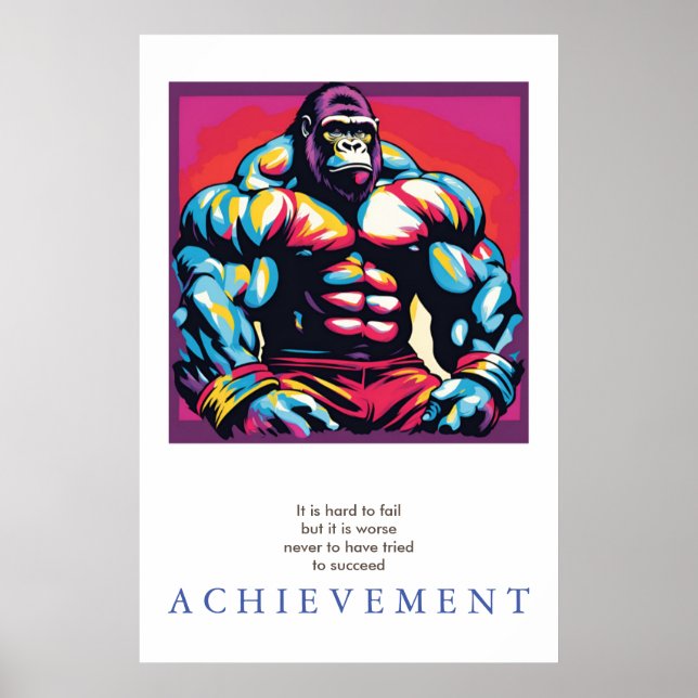 Póster Motivación de Gorila Bodybuilder (Frente)