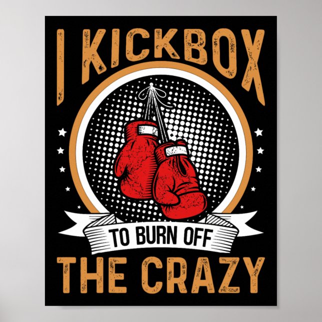 Póster Motivación de Kickboxing I Practico Kickboxing par (Frente)