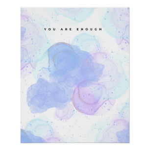 Póster Motivación de la acuarela pastoral "Eres suficient