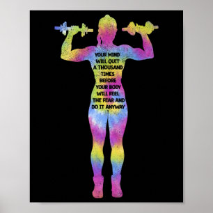 Póster Motivación de la aptitud Mujer Bodybuilding Gym Ti