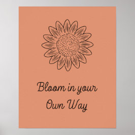 Póster Motivación de la flor de estilo boho Minimalista B