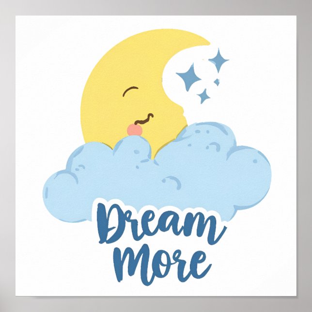 Póster Motivación de la Luna Celestial y las Estrellas (Frente)