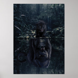 Póster Motivación de la mentalidad del pantero negro