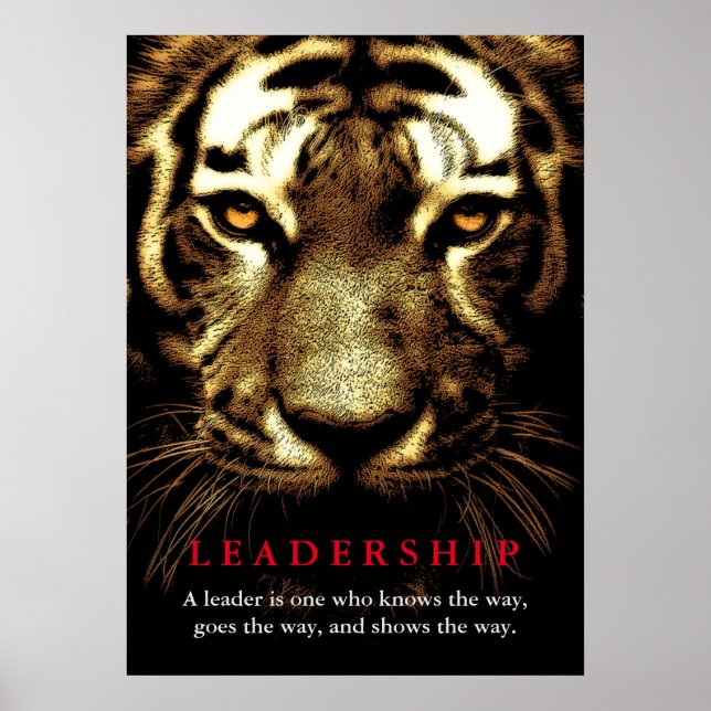 Póster Motivación de liderazgo de Tiger Eyes Inspirador (Frente)