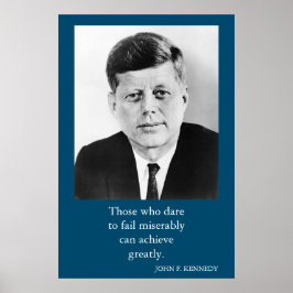 Póster Motivación de logro de citas de JFK John F. Kenned