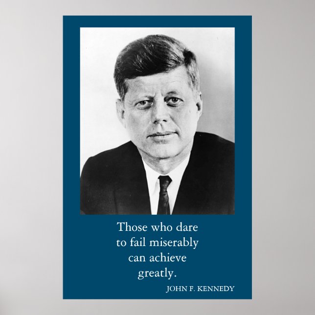 Póster Motivación de logro de citas de JFK John F. Kenned (Frente)