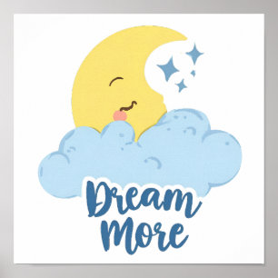 Póster Motivación de Luna y Estrellas Celestiales
