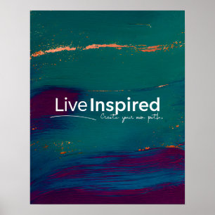 Póster Motivación de resumen de imágenes en vivo inspirad