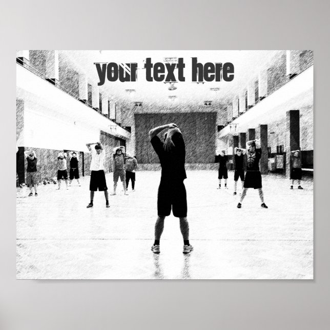 Póster Motivación de texto de personalizable de gimnasio (Frente)