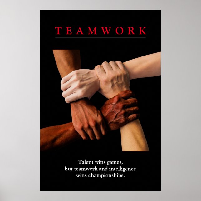 Póster Motivación de trabajo en equipo Inspirador (Frente)
