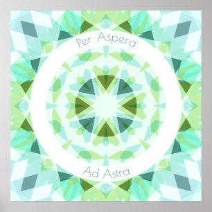 Póster Motivación del azul verde bonito por aspera y astr