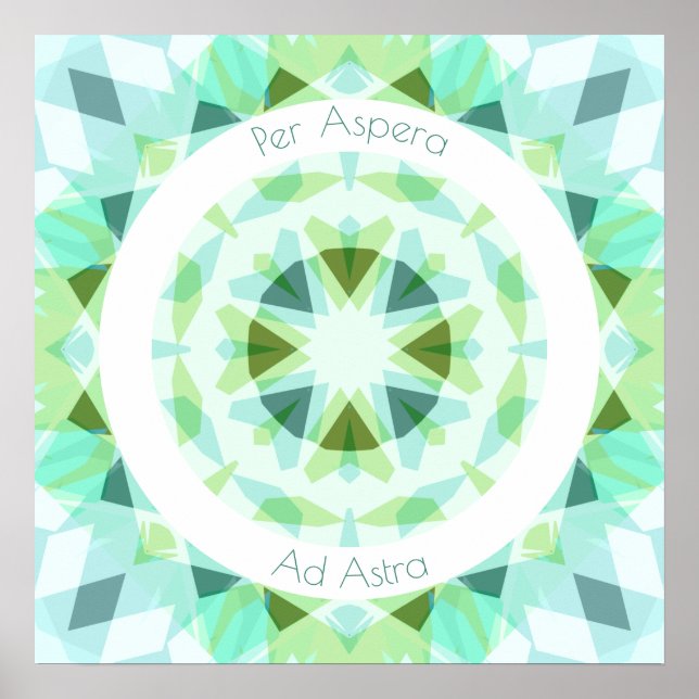 Póster Motivación del azul verde bonito por aspera y astr (Frente)