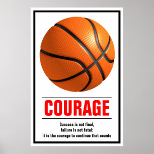 Póster Motivación del baloncesto de valor exitoso