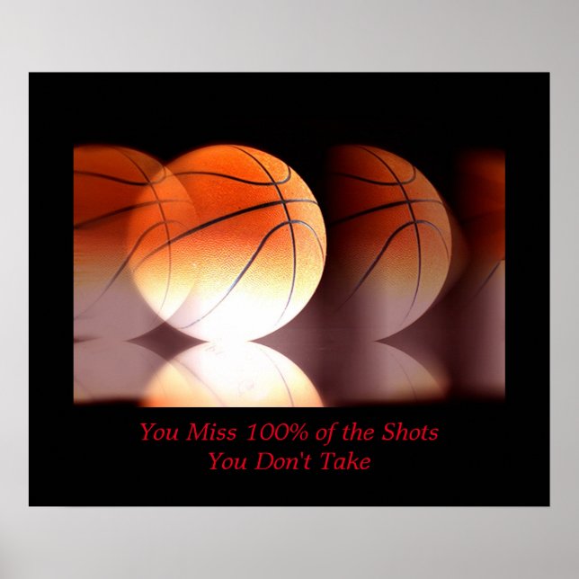 Póster Motivación del deporte de baloncesto Inspirador (Frente)