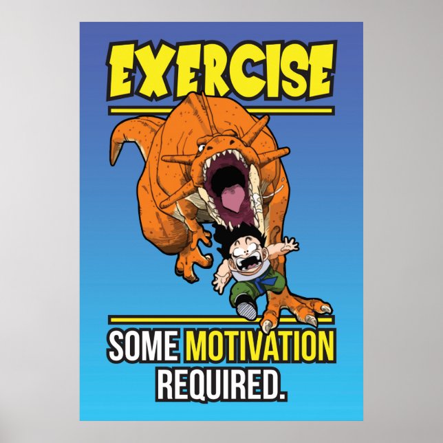 Póster Motivación del ejercicio T-Rex - Divertido gimnasi (Frente)