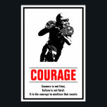 Póster Motivación del fútbol de valor del éxito<br><div class="desc">El éxito no es definitivo: citas motivacionales posters de arte e impresiones</div>