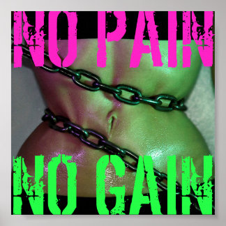 Póster Motivación Del Gimnasio Sin Dolor Sin Poster De Ga