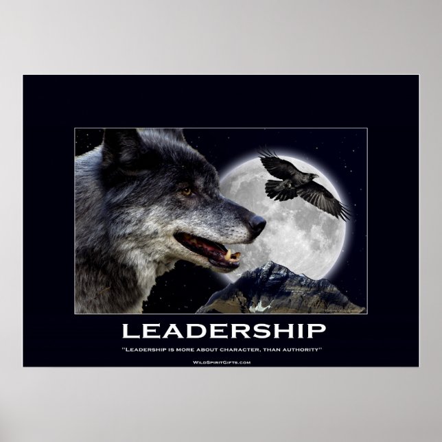Póster Motivación del liderazgo de Wolf y Raven (Frente)