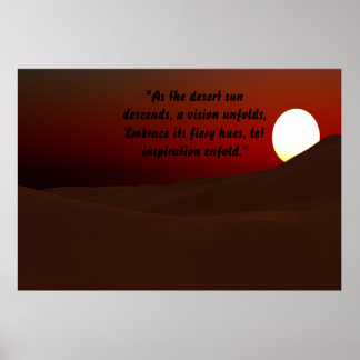 Póster Motivación del Sol de arena del desierto