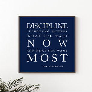 Póster Motivación Disciplina Azul Marino Blanco