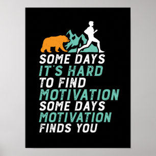 Póster Motivación divertida de correr para correr persegu