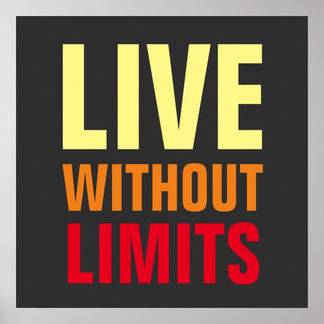 Póster Motivación Inspiradora de Live Without Limits (Frente)