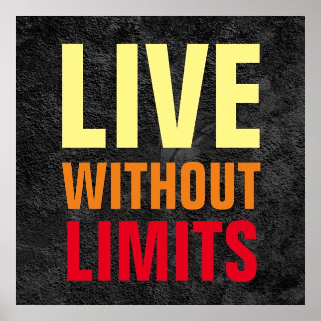 Póster Motivación Inspiradora de Live Without Limits (Frente)
