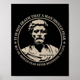 Póster Motivación Marcus Aurelius Cita Sobre El Miedo