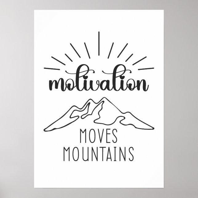 Póster Motivación Move Montañas - Gimnasio de Éxito de Hu (Frente)