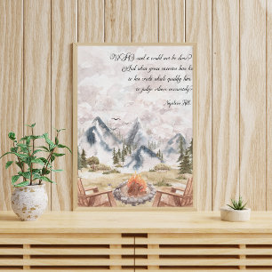 Póster Motivación Napoleón Hill Cita Watercolor