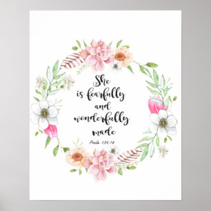 Póster motivación para ella, es temerosa y maravillosa