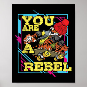 Póster Motivación Rebelde Extrema Patinaje Lance Tren