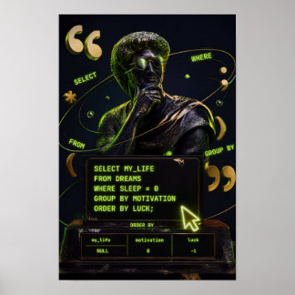 Póster Motivación SQL Programador Divertido