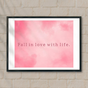 Póster Motivación vida cita poster simple cielo rosa