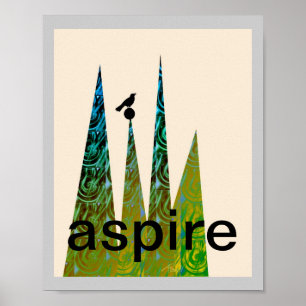 poster motivacional arte de texto pájaro abstracto