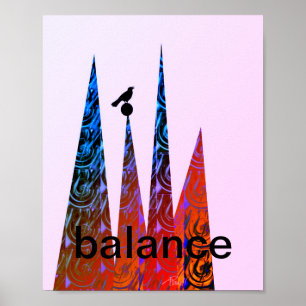poster motivacional arte de texto pájaro abstracto