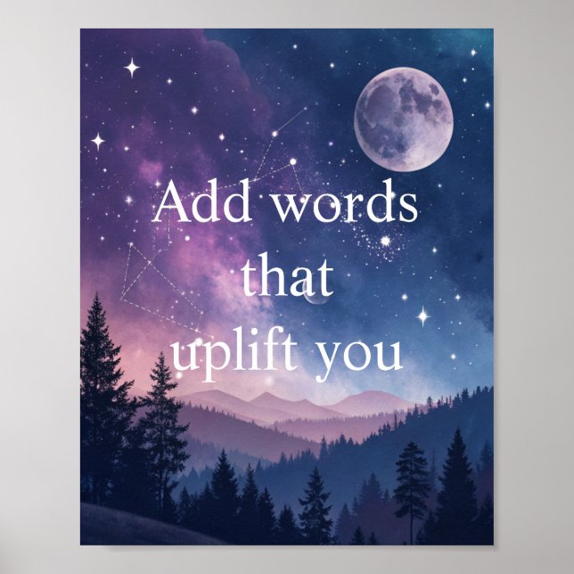 Póster Motivacional con Cielo Nocturno Estrellado (Frente)