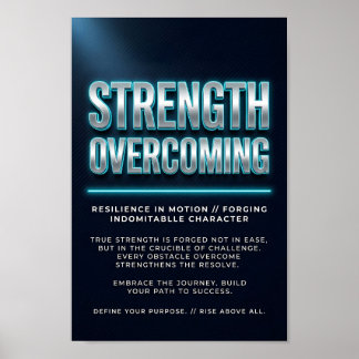 Póster Motivacional de Fuerza Superando con Neon