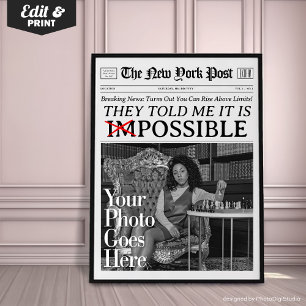 Póster Motivacional de Periódico Personalizado Es