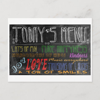 Poster motivacional del menú de hoy