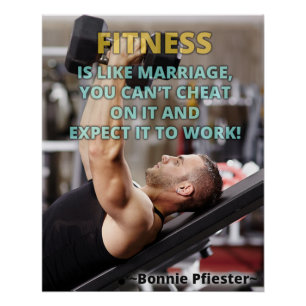 Póster Motivacional El Fitness es Como el Matrimon