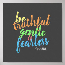 Póster motivacional Gandhi sea una cita audaz colorida