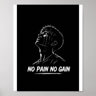Póster Motivacional Hombre Llorando Sin Dolor No H