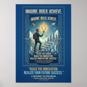 Póster Motivacional Imagina Construye Logra