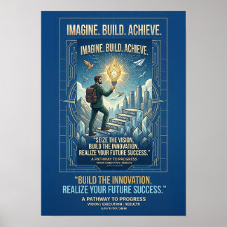 Póster Motivacional Imagina Construye Logra